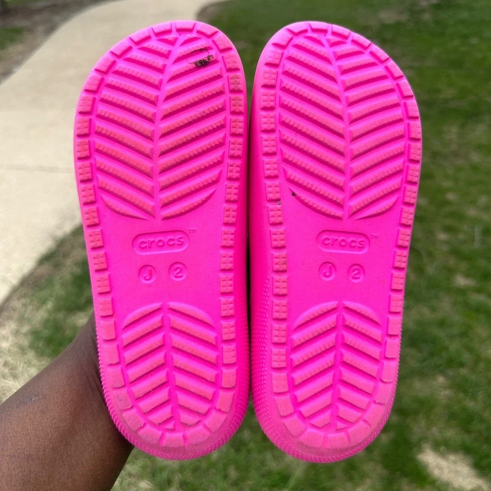Crocs‎ Classic Slide V2 Little Kids Sandals Size J2 Pink